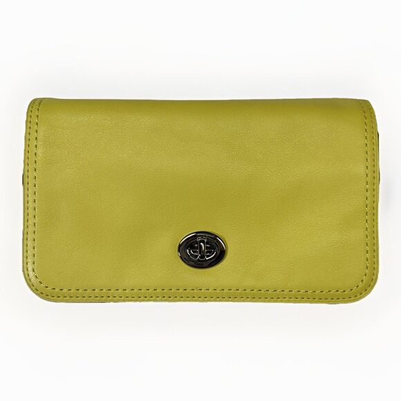 Coach Legacy Leather Yellow Pink Penny Crossbody Purse 19914 Tassel Dinky - Picture 2 of 10